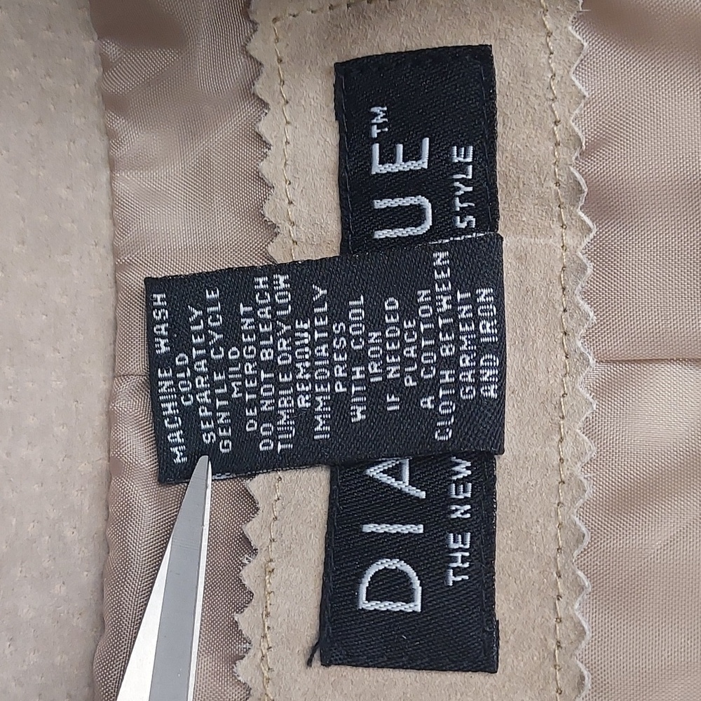 Dialogue Lt. Tan Beige Suede Leather Fringe Jacket Size Small - Picture 8 of 13
